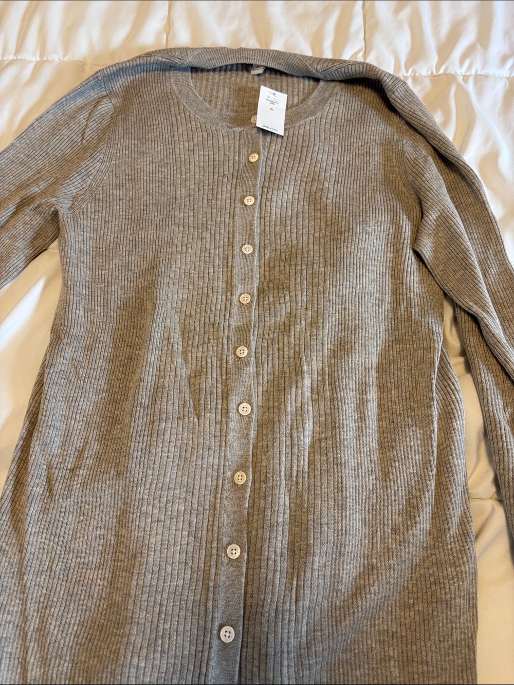 GAP Cream and Beige Ribbed Button-Front Cardigans - Picture 5 of 5